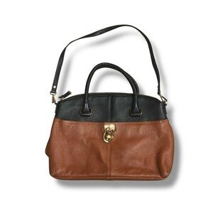 Calvin Klein brown and black leather bag